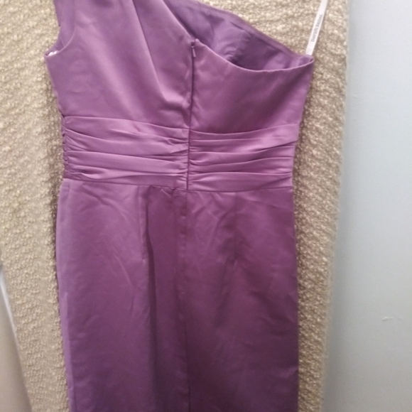 David's Bridal Lilac Midi Sateen Dress - Picture 5 of 7